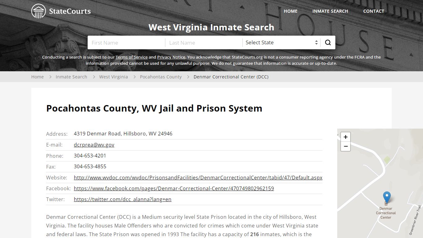 Denmar Correctional Center (DCC) Inmate Records Search, West Virginia ...
